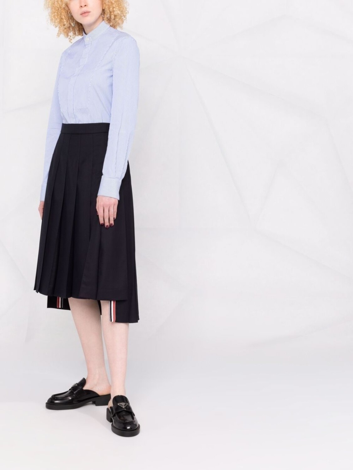 

Юбка Super 120s со складками Thom Browne, синий