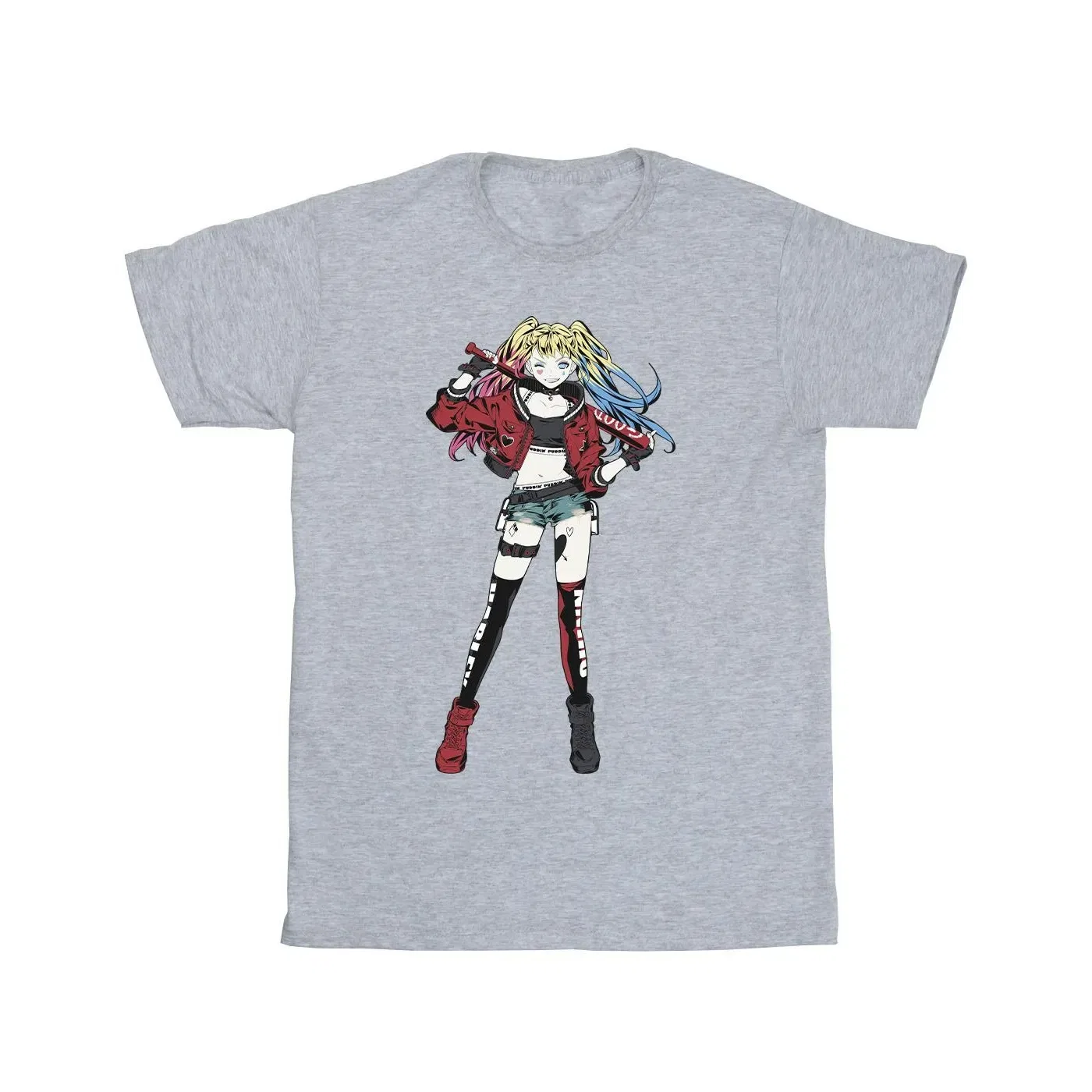 Футболка с принтом Harley Quinn DC Comics, серый — фото 2