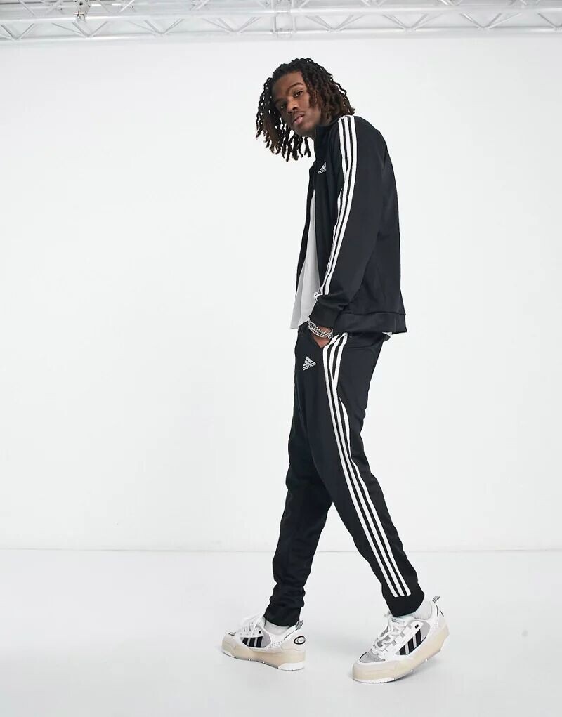 

Черный спортивный костюм с 3 полосками adidas для тренировок adidas performance