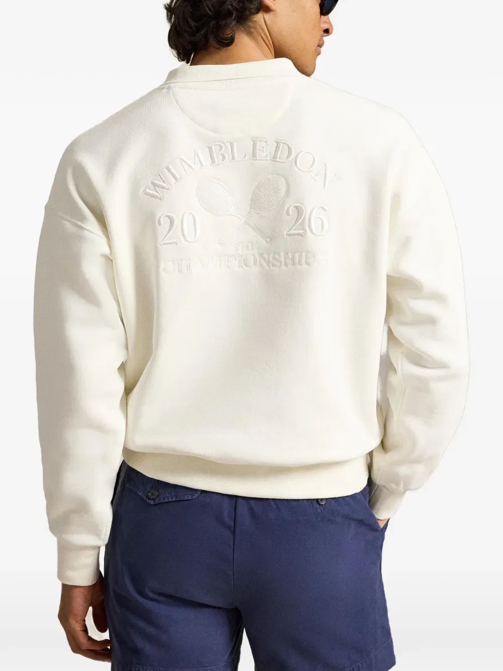 Толстовка с воротником и эмблемой теннисиста Polo Ralph Lauren, белый — фото 3