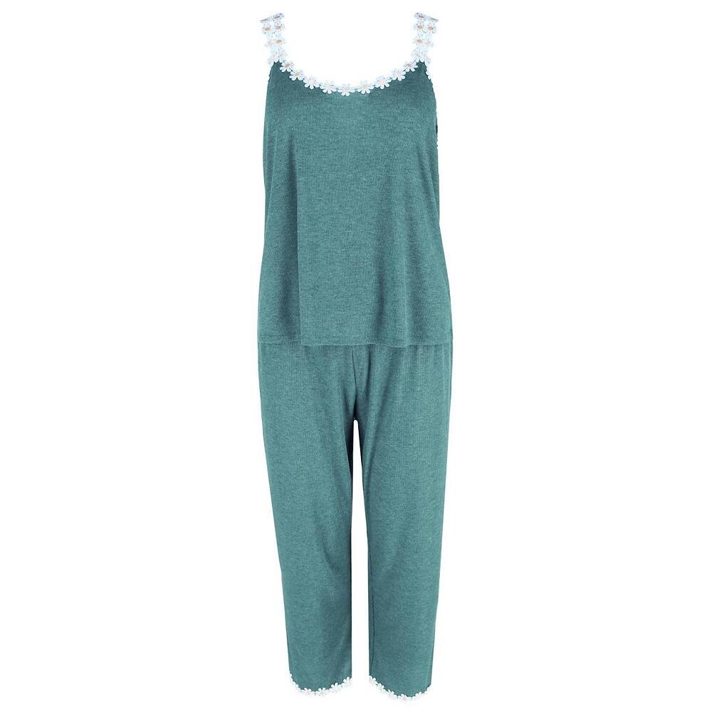 

Женская майка и пижамный комплект-капри PJ Couture, зеленый