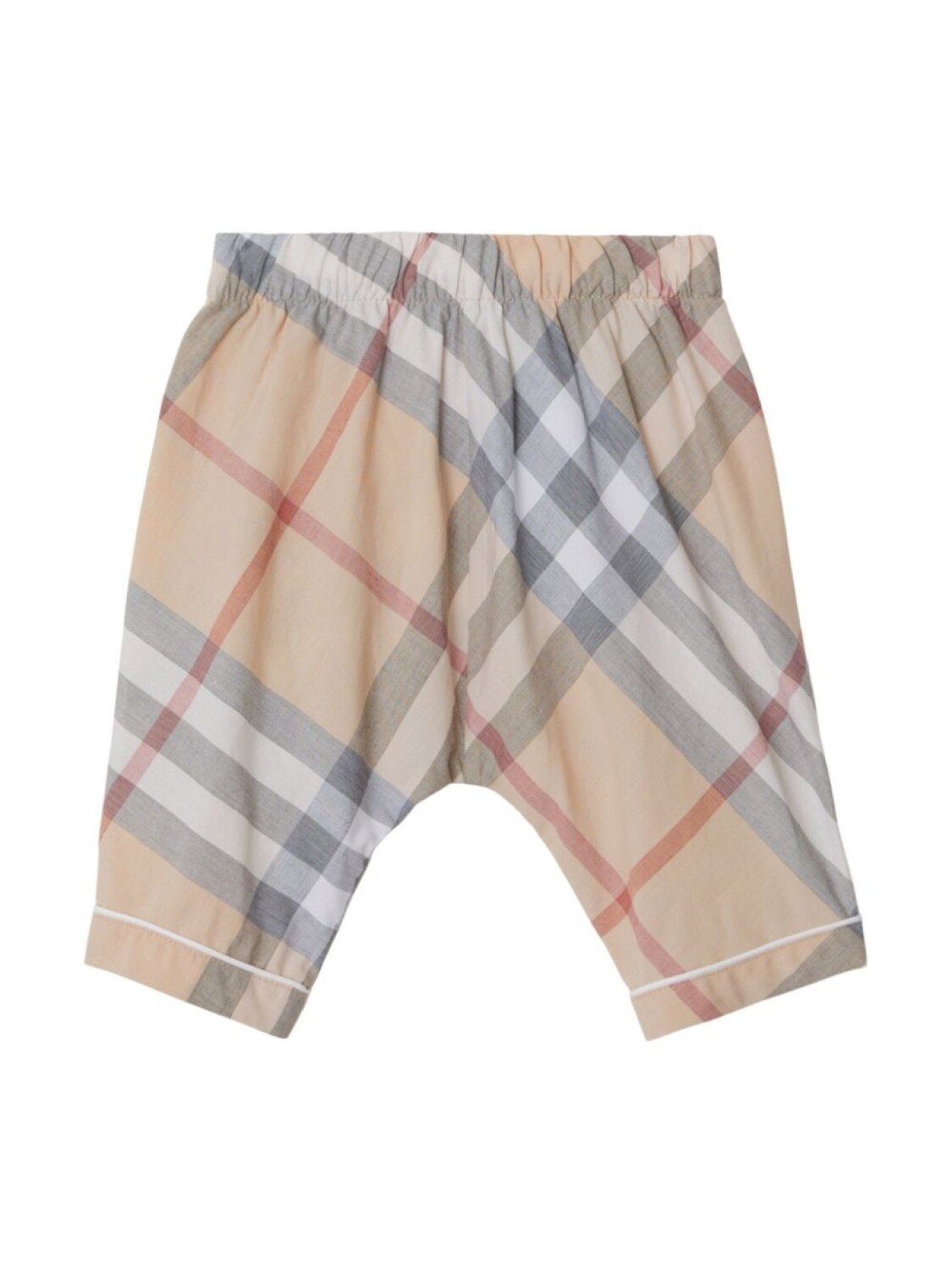Комплект брюк из хлопка в клетку Burberry Kids, нейтральный цвет — фото 4