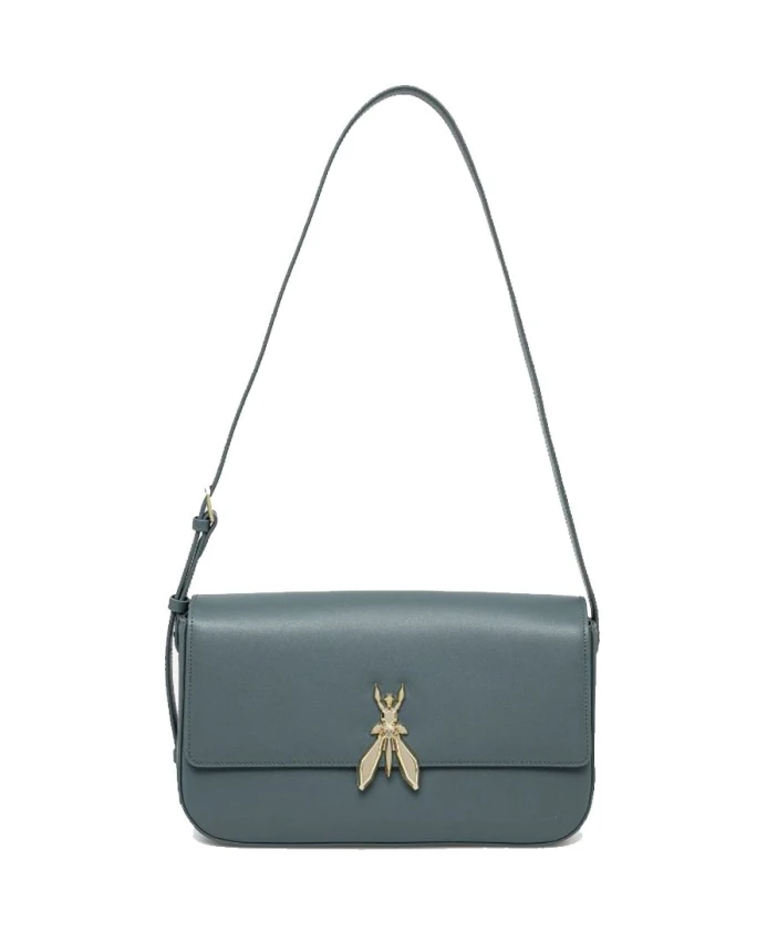 

Сумка через плечо из гладкой кожи с застежкой-молнией. Patrizia Pepe, зеленый