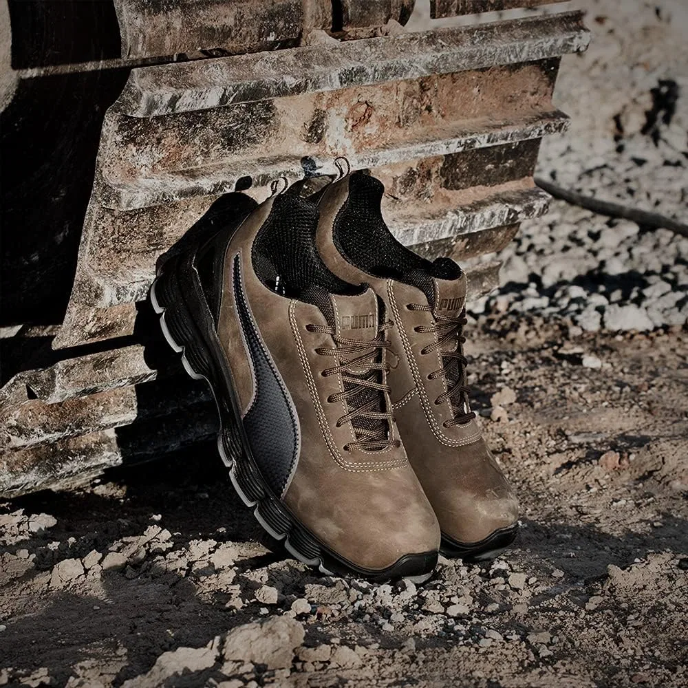 Мужские рабочие кроссовки PUMA Safety Condor Low, защитная обувь, стальной защитный носок S3 ESD SRC, защита от проникновения, нескользящая подошва, Black Brown — фото 2