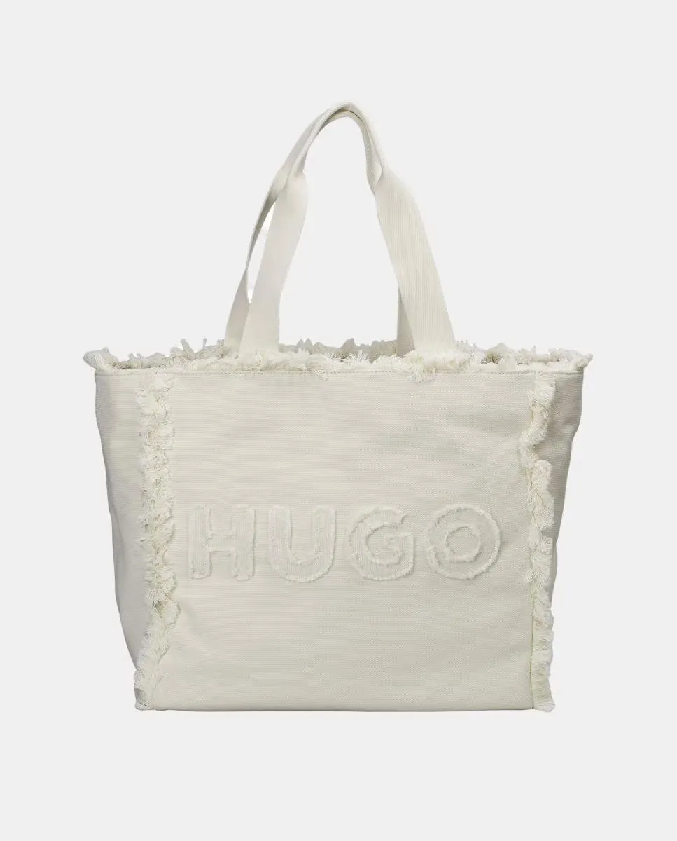 

Сумка-шоппер из ткани canvas с двумя ручками Hugo, белый