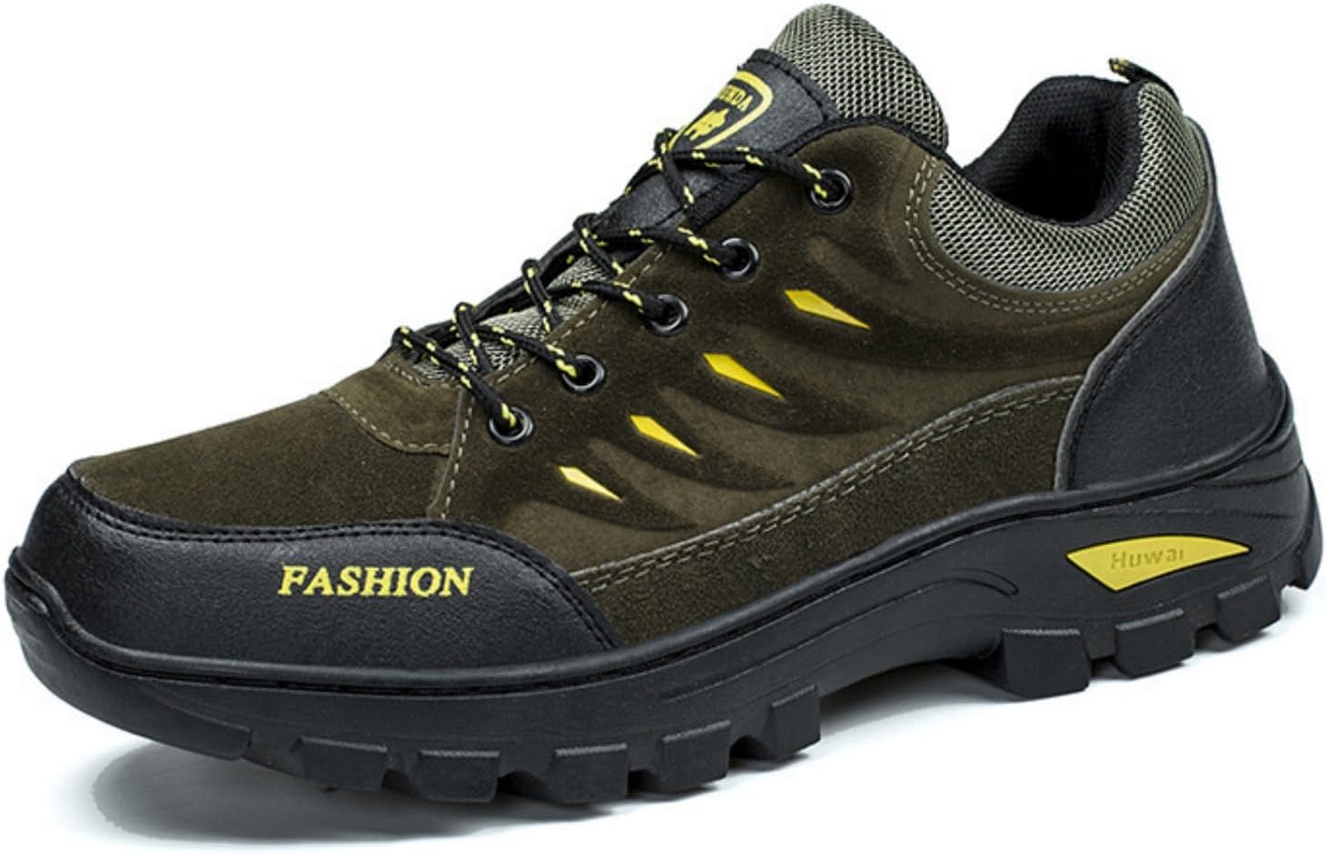 

Мужские зимние утепленные теплые походные ботинки с кожаной водонепроницаемой и противоскользящей конструкцией, шнуровка, рабочая обувь для активного отдыха и спорта, подходит для работы на ферме, вождения и т.д Houdbdol, зеленый