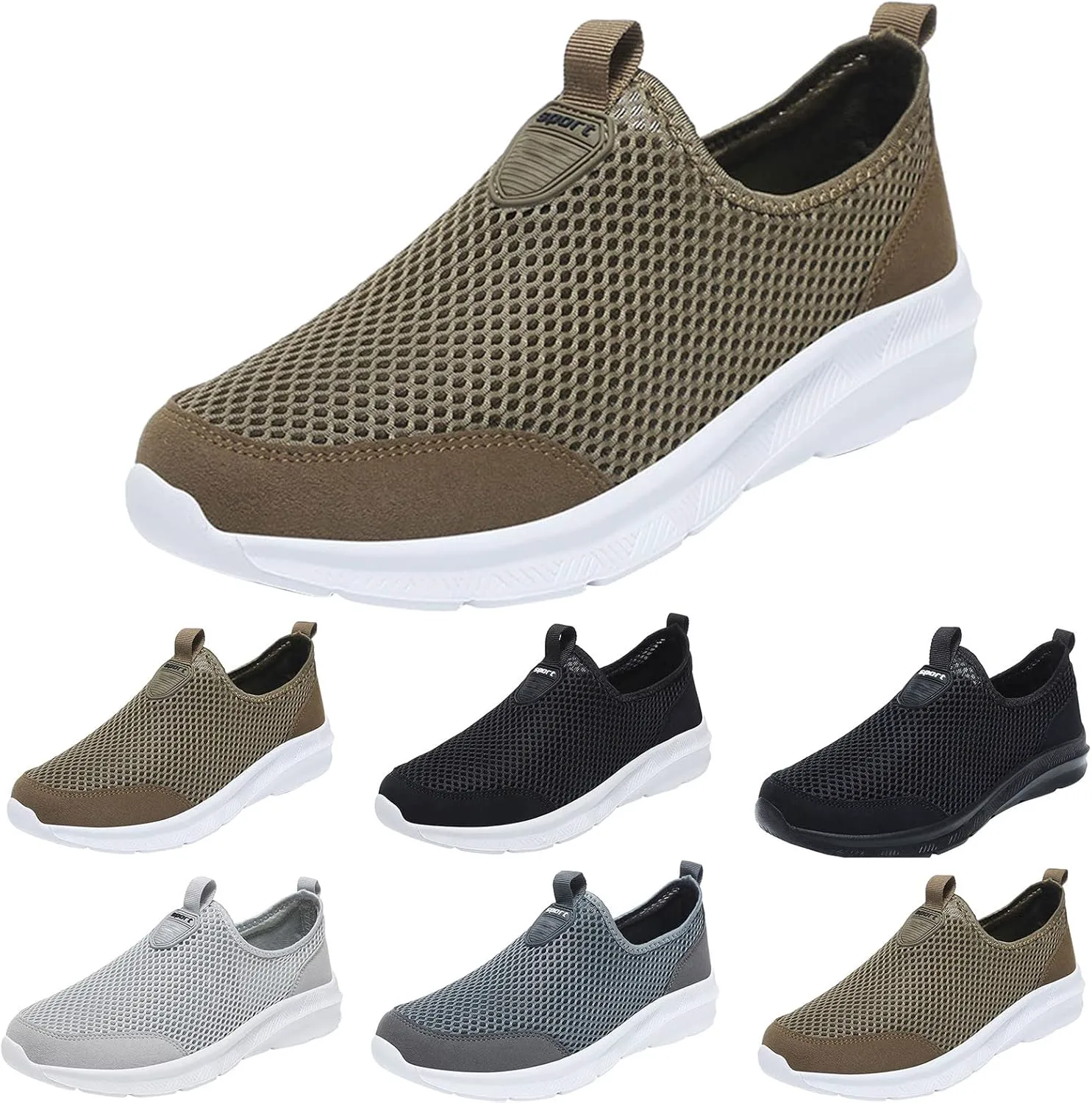 

Мужские спортивные кроссовки модной новой модели, сетчатые, дышащие, легкие, мужские Lite Adapt 3, спортивные, с легким надеванием Generic, серый