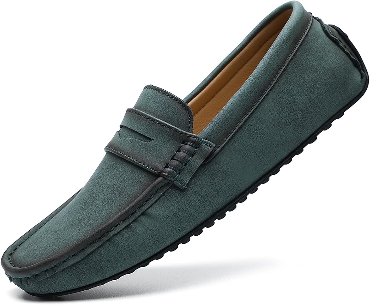

Мужские мокасины WUIWUIYU, пенни-лоферы, обувь, слипоны, повседневные кожаные туфли, лодочные туфли, черный/зеленый