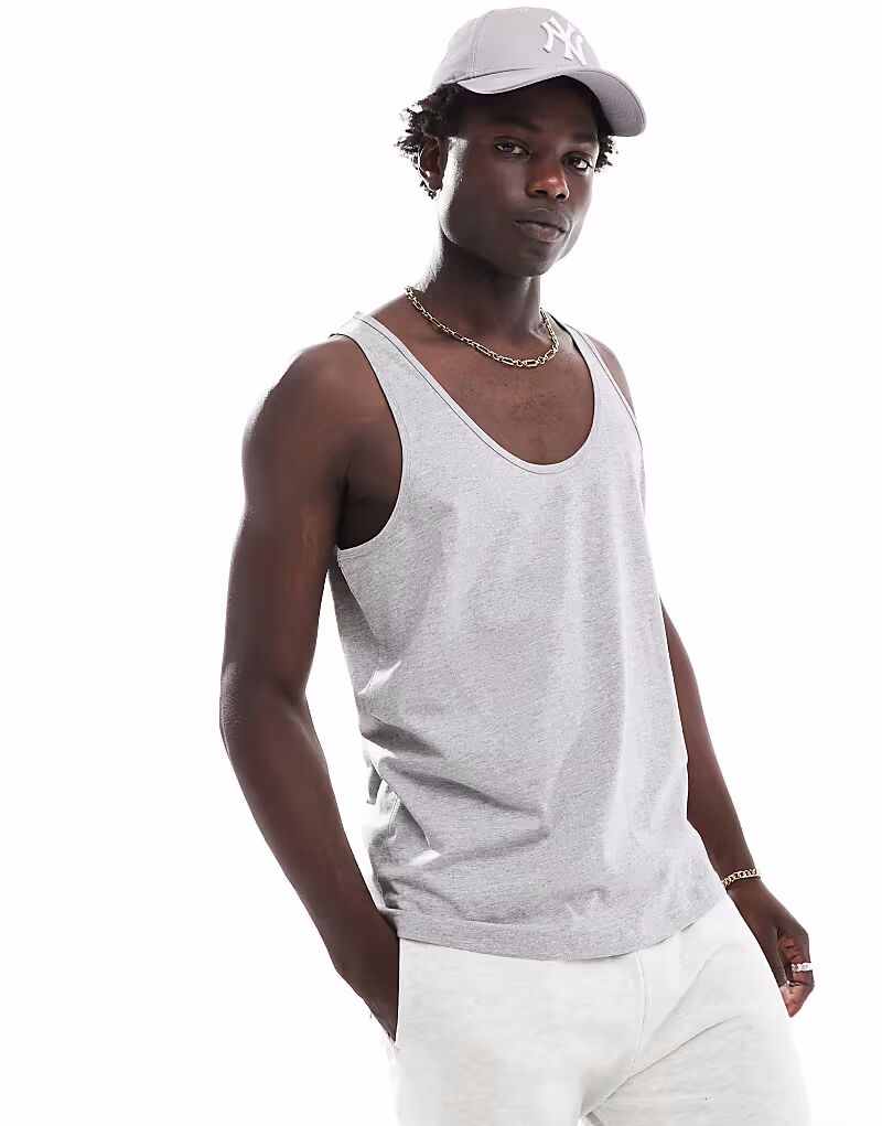 

Майка Essentials серого меланжевого цвета Asos Design