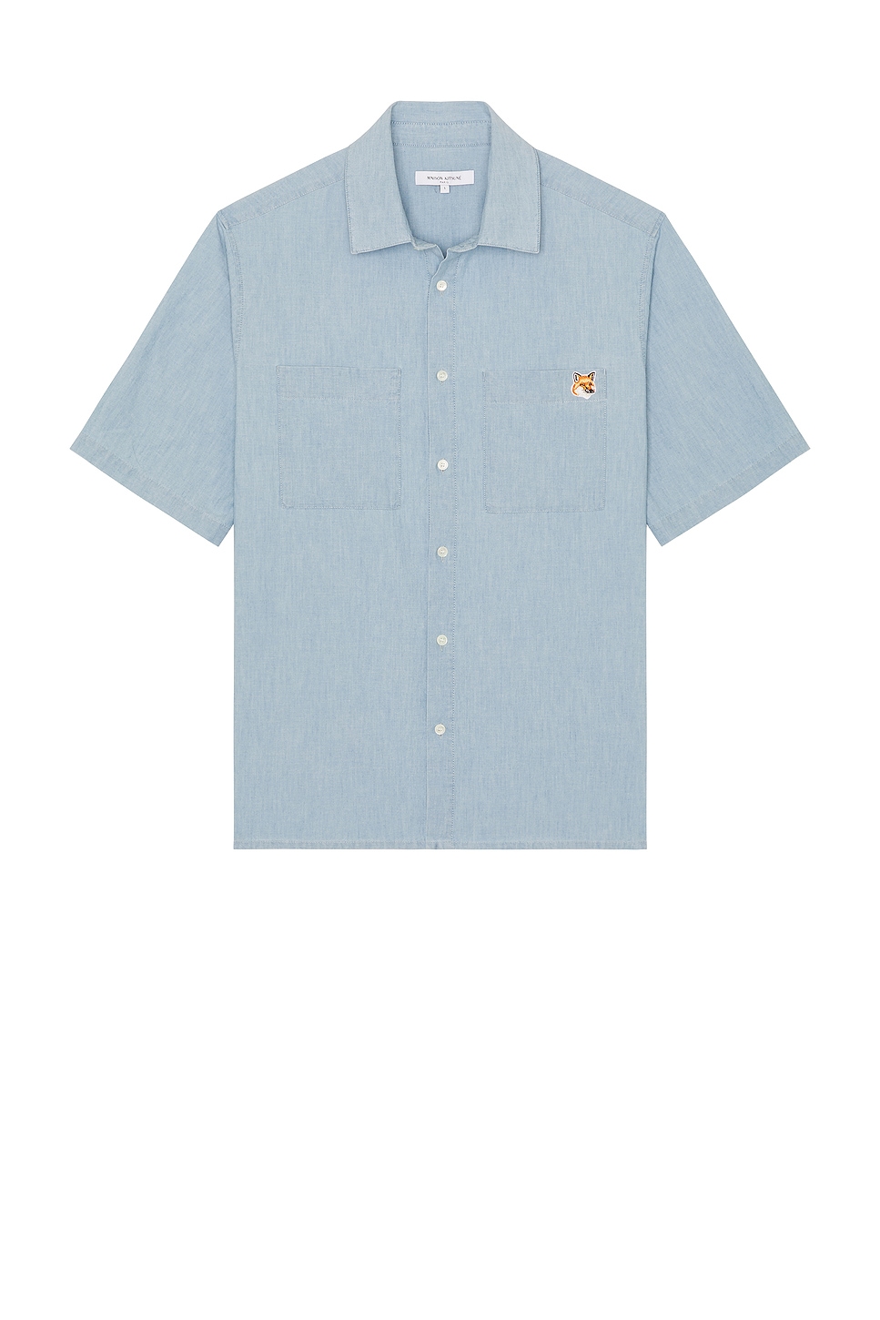 

Расслабленная рубашка с коротким рукавом Maison Kitsune, indigo