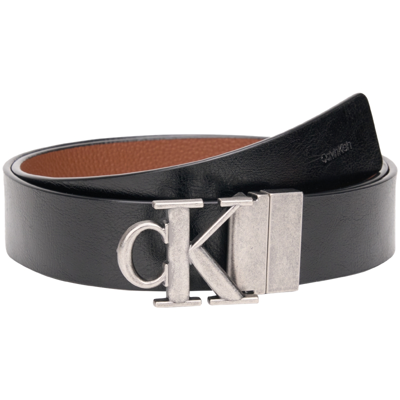 

Calvin Klein Кожаный ремень мужской Space Black/Tea Brown