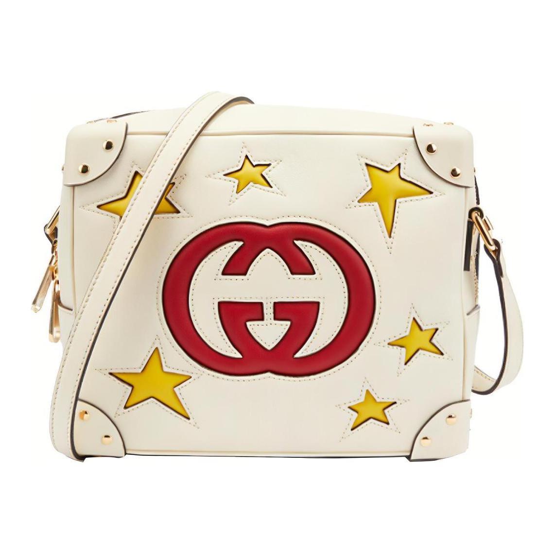 

GUCCI Сумка-коробка из коровьей кожи, маленькая квадратная сумка, кроссбоди, сумка через плечо унисекс бежевый желтый