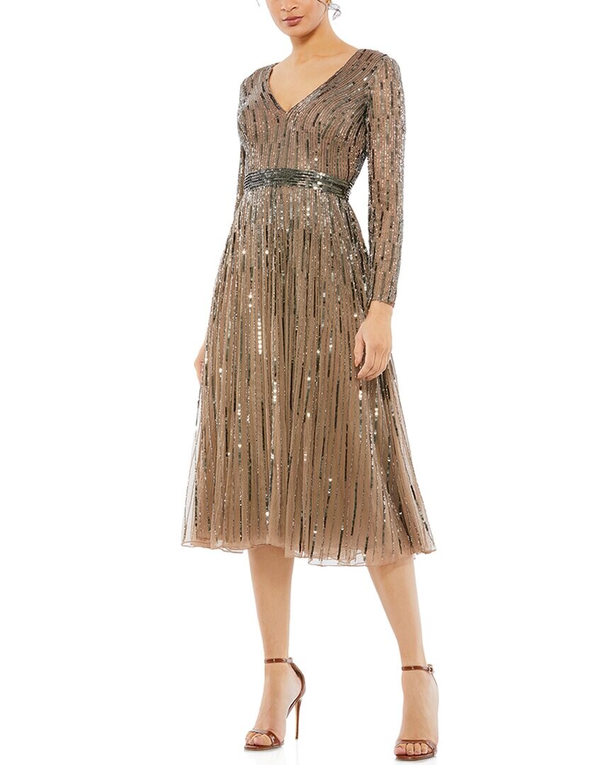 

Коктейльное платье с украшением Mac Duggal, цвет Taupe