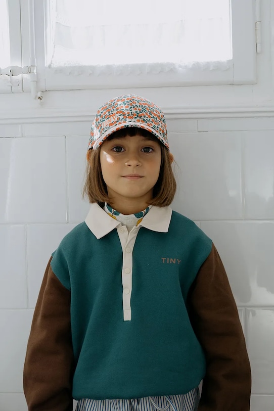 

Детская хлопковая толстовка Color Block Polo Sleeve Tee Tinycottons, бирюзовый