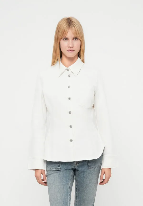 Длинная приталенная рубашка, блузка на пуговицах Gap, Winter White