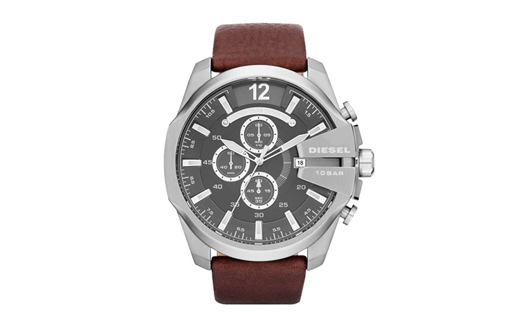 

DIESEL Часы Wrist Watch Quartz Movement Leather Strap Black Dial Men's Watch, Dark Brown