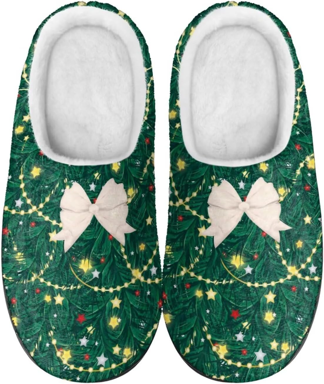 

Тапочки Mintulipy для женщин и мужчин для дома и улицы, пушистые тапочки для спальни, Xmas Tree