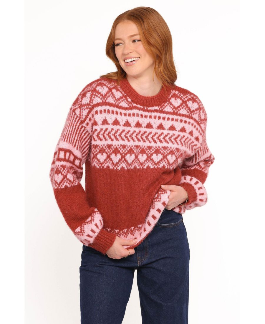 

Женский вязаный свитер Zinnia Fairisle Petal and Pup, Red