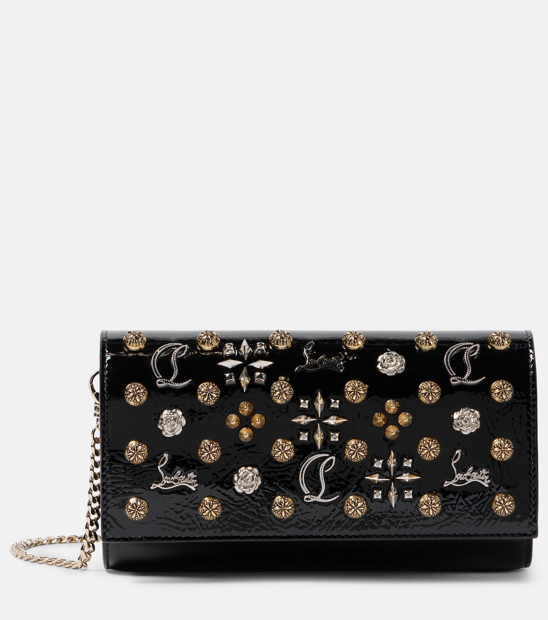 

Кошелек на цепочке Paloma из лаковой кожи Christian Louboutin, Black/Multi
