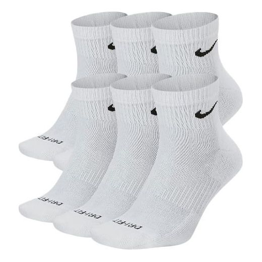 

Носки Nike Unisex Everyday Plus Cushioned Sock 6 Packs White SX6899-100, разноцветный