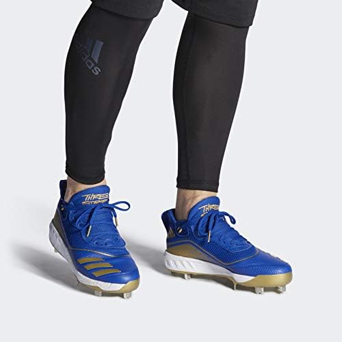Мужские бейсбольные бутсы adidas Icon V Bounce, белый/золотой — фото 2
