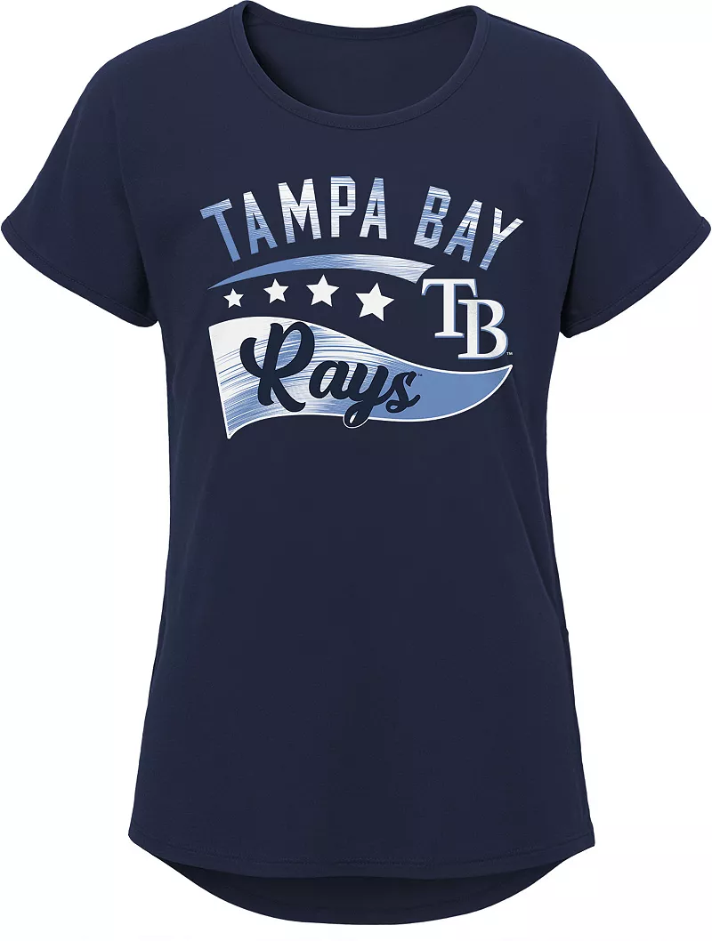 

Темно-синяя футболка Tampa Bay Rays Big Wave для девочек 8–20 лет MLB Team Apparel Outerstuff