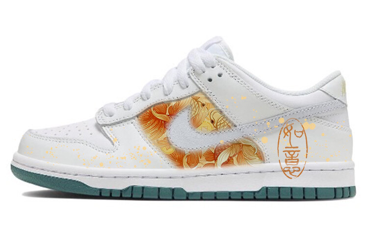 

Кроссовки Nike Dunk Skateboard Shoes Women's Low-Top White/Green, белый