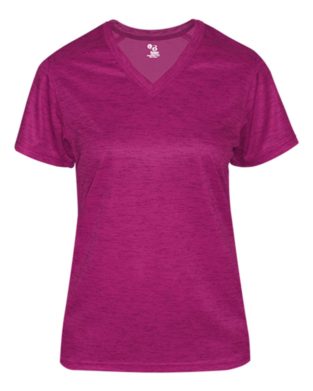 

Женская футболка с V-образным вырезом в тон Badger, цвет hot pink tonal blend