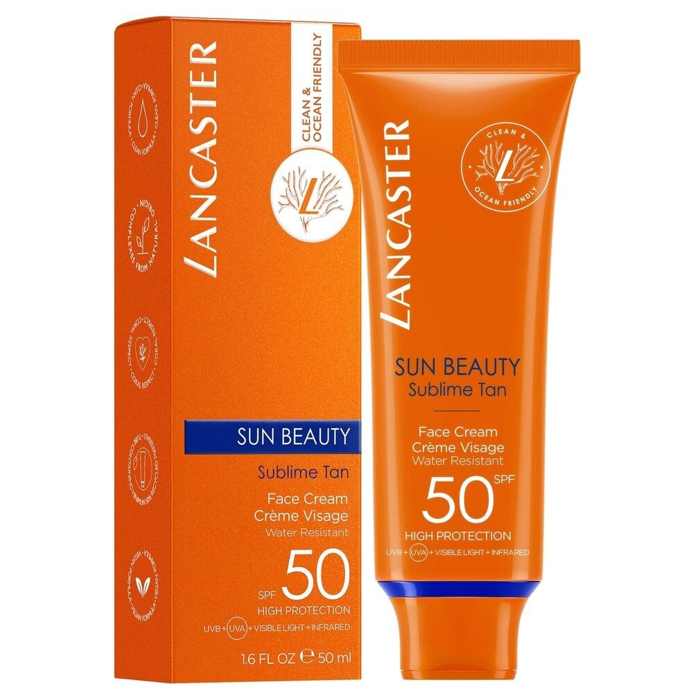 Lancaster, Sun Beauty Face Cream SPF50, защитный крем для лица, 50мл — фото 4