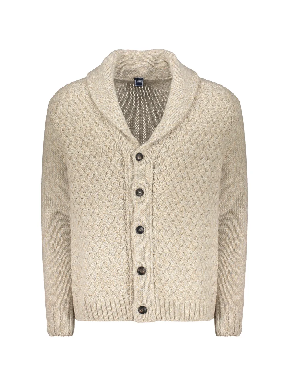 

Кардиган с шалевым воротником и вязаной фактурой Fedeli, бежевый