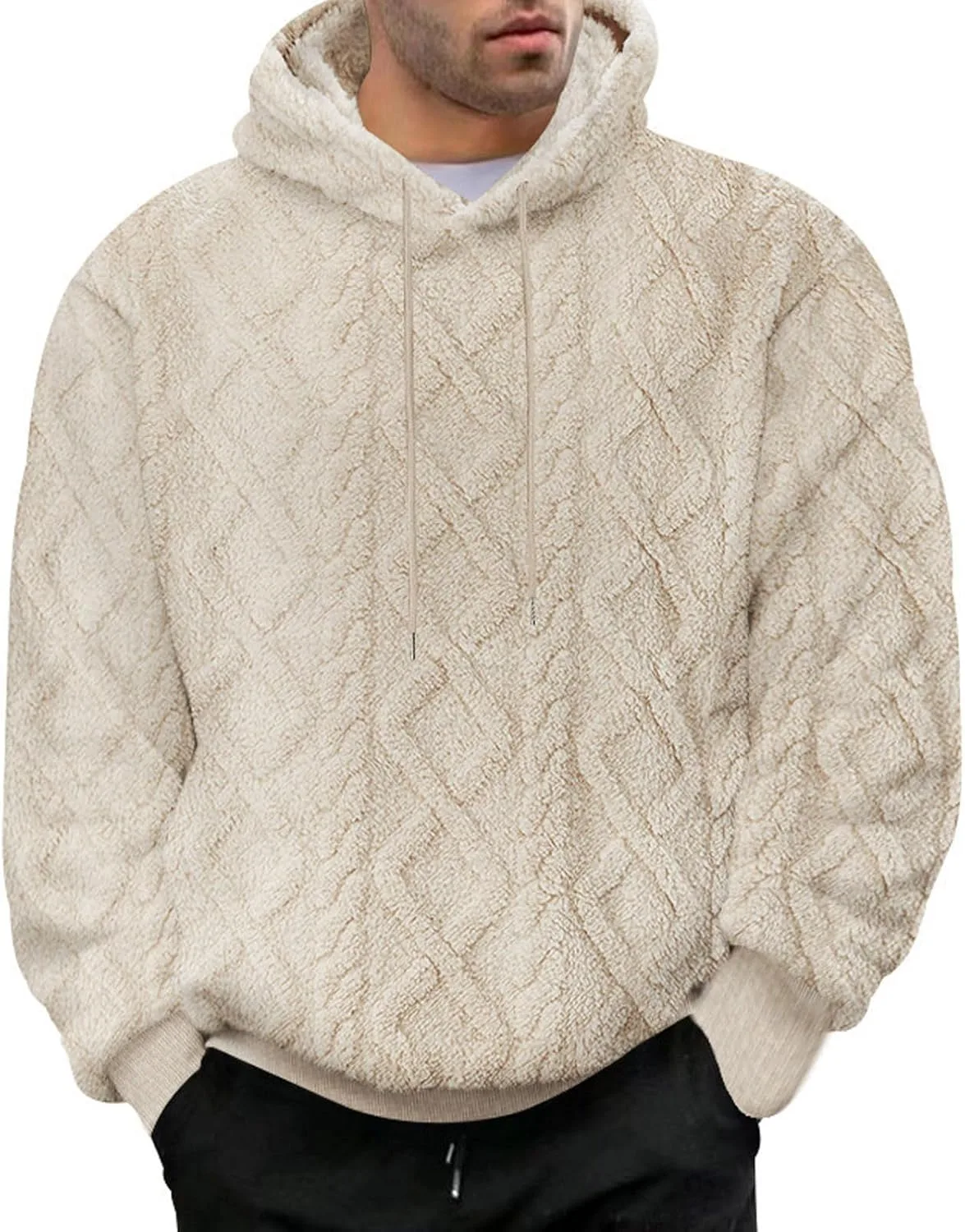 

Толстовка с капюшоном Fuzzy Sherpa для мужчин, флисовая, с длинным рукавом и карманами AQAYL