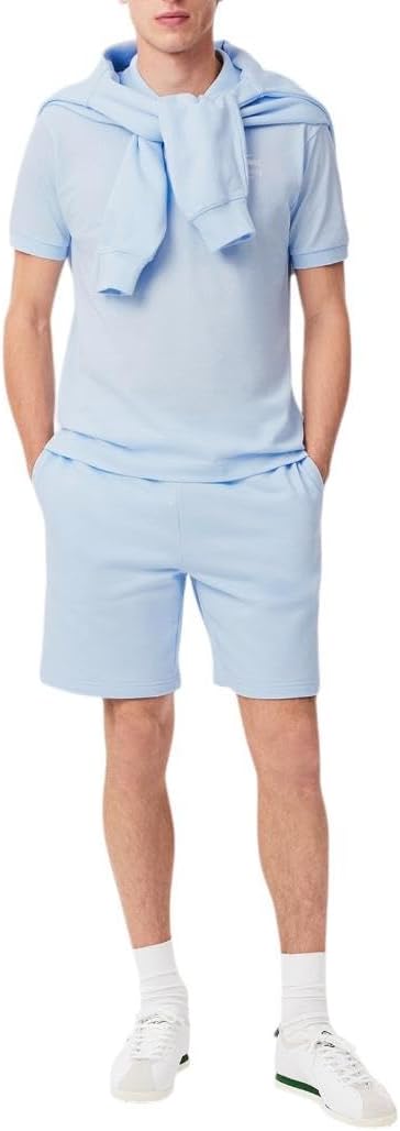 Поло Lacoste L.12.12, мужское, с коротким рукавом и логотипом, Rill Blue — фото 4