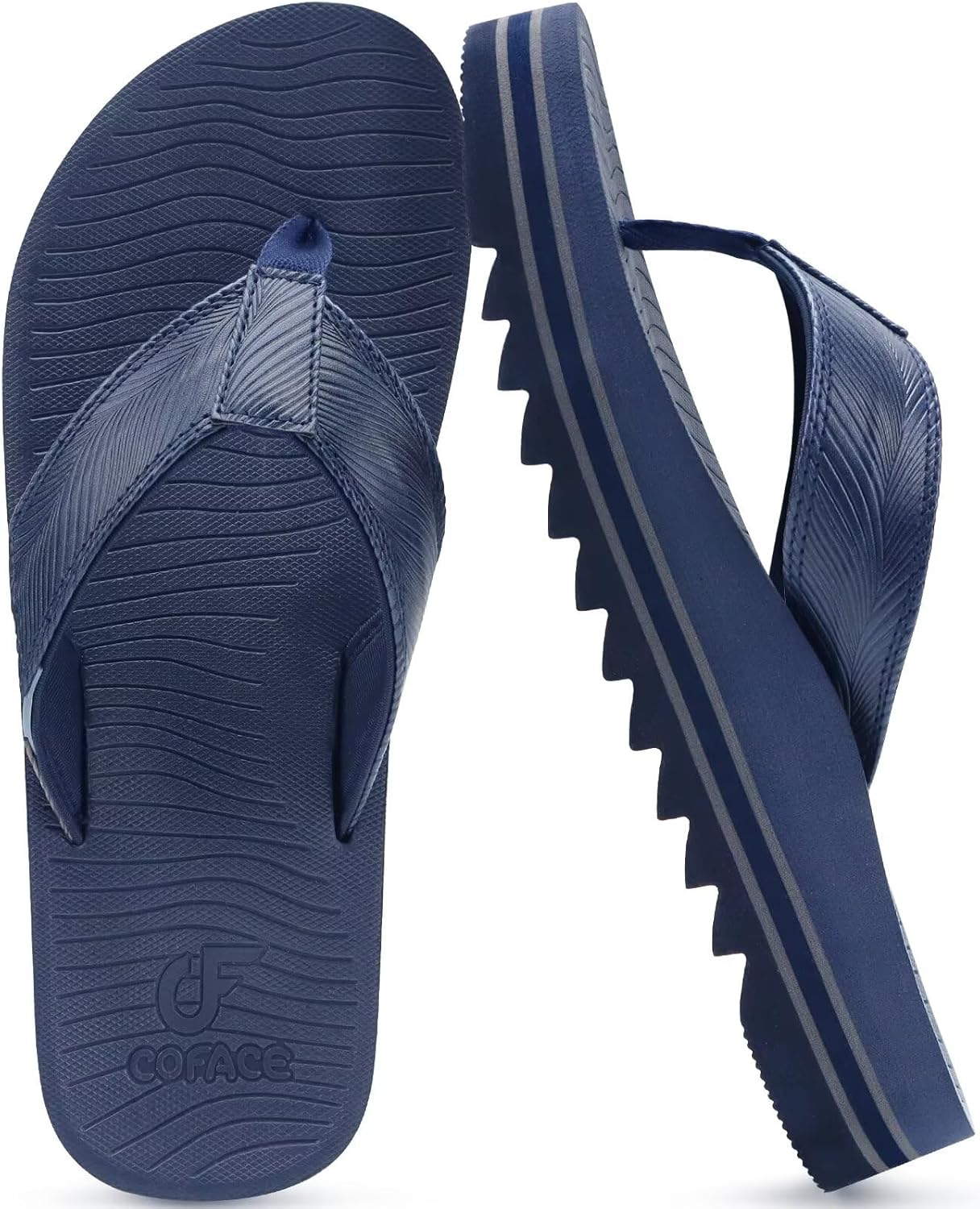 

Сланцы COFACE с поддержкой свода стопы для мужчин, коврик для йоги, удобная толстая амортизация, сандалии для восстановления при ходьбе, легкие летние пляжные шлепанцы, темно-синий