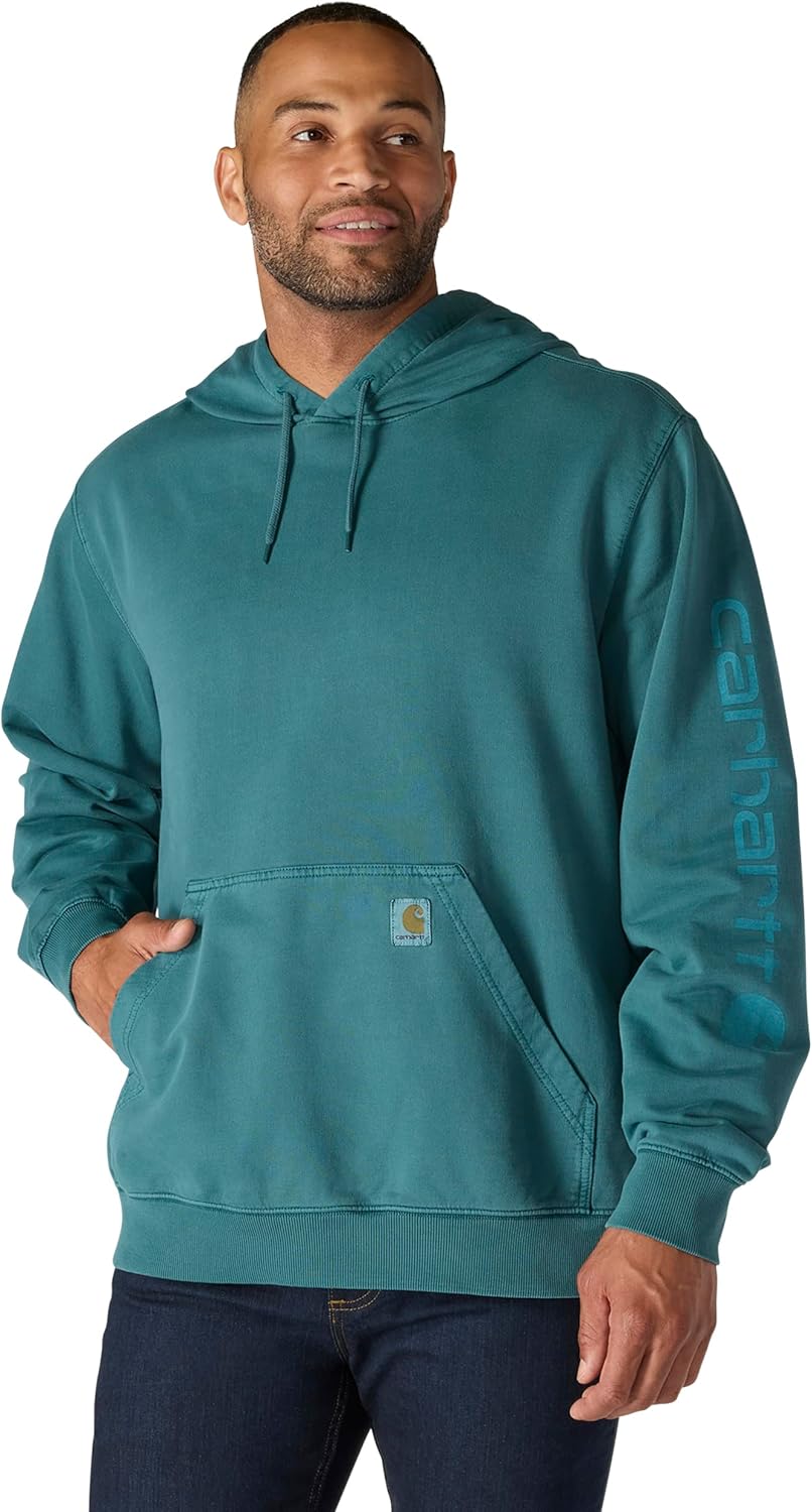 

Carhartt мужская толстовка Relaxed Fit Midweight Garment Dyed French Terry Graphic, Greenstone