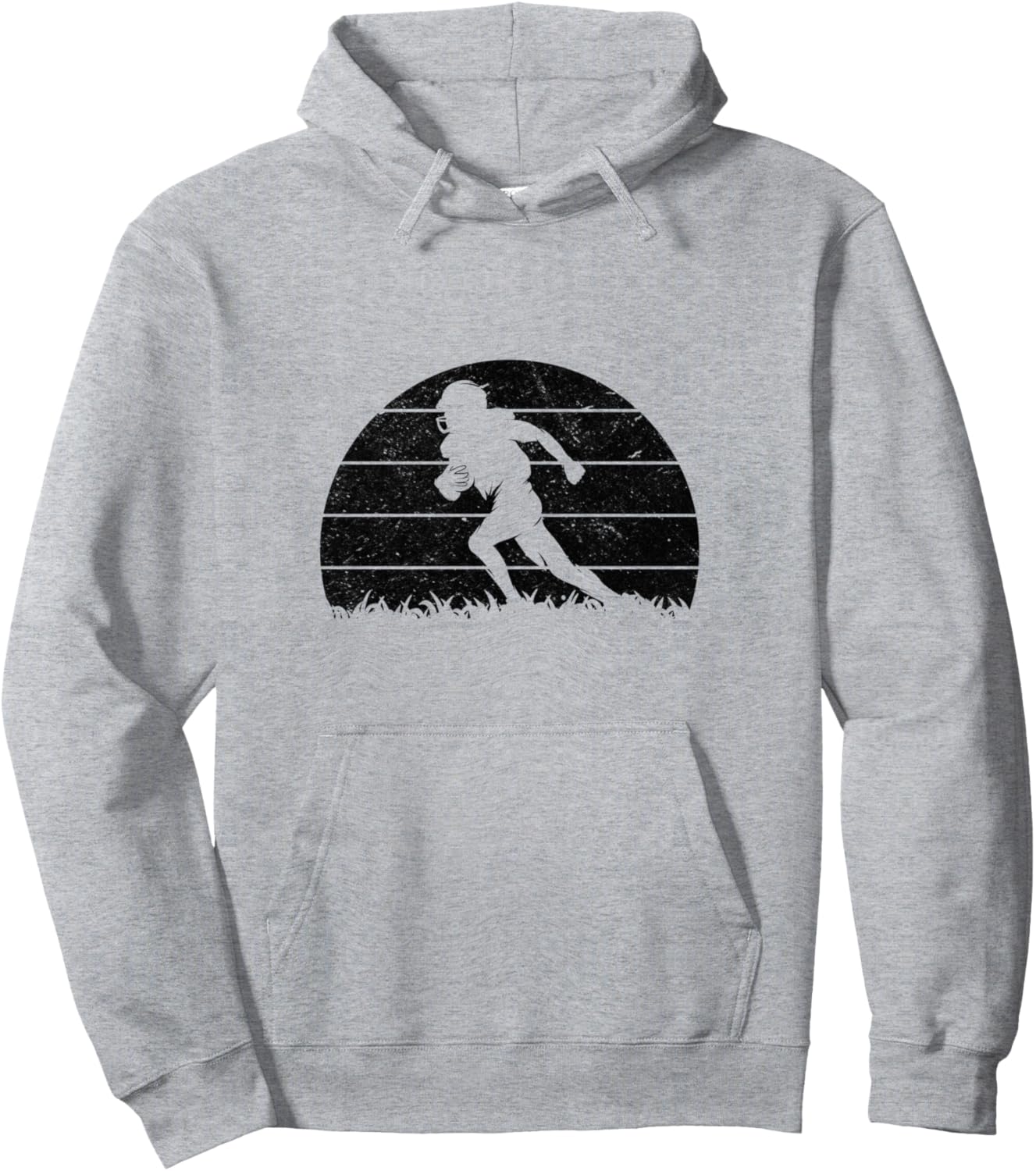 

Худи с изображением американского футболиста в стиле ретро с закатом American Football Designs, серый