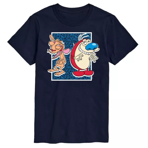 

Футболка с принтом Ren & Stimpy для больших размеров Licensed Character, синий