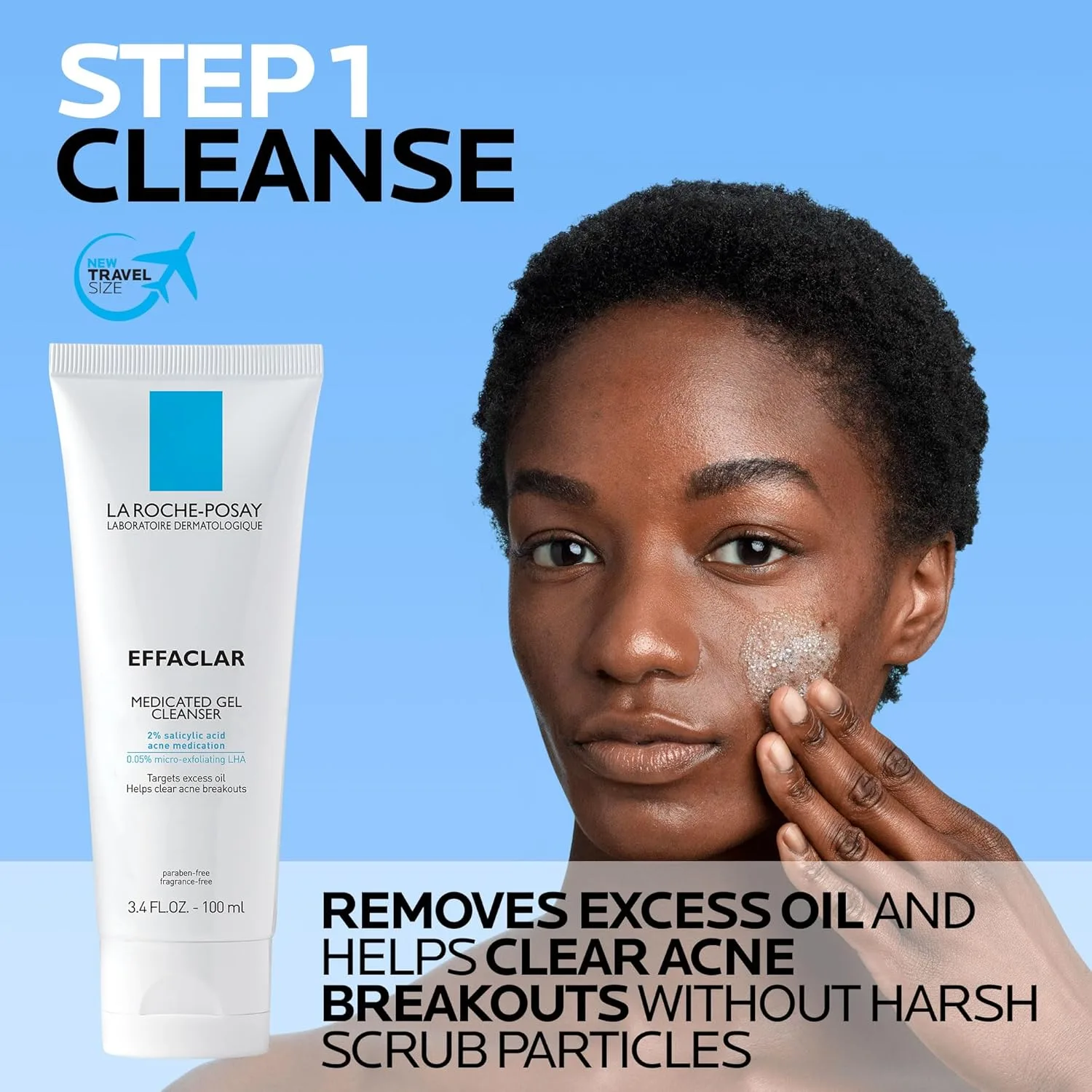 La Roche-Posay набор для ухода за проблемной кожей, Toleriane Double Repair матирующий увлажняющий крем 75 мл и Effaclar очищающий гель 100 мл 87,2 мл (2 шт.) — фото 2