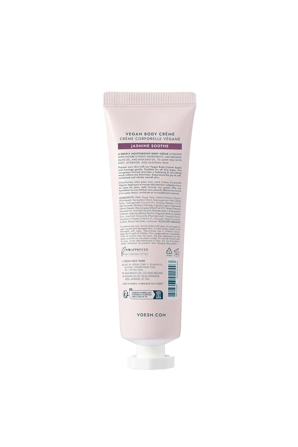 Увлажняющий крем для тела VOESH Vegan Vegan Body Creme Moisturizer - корейская косметика K-Beauty - Jasmine Soothe (85 г), olive — фото 2