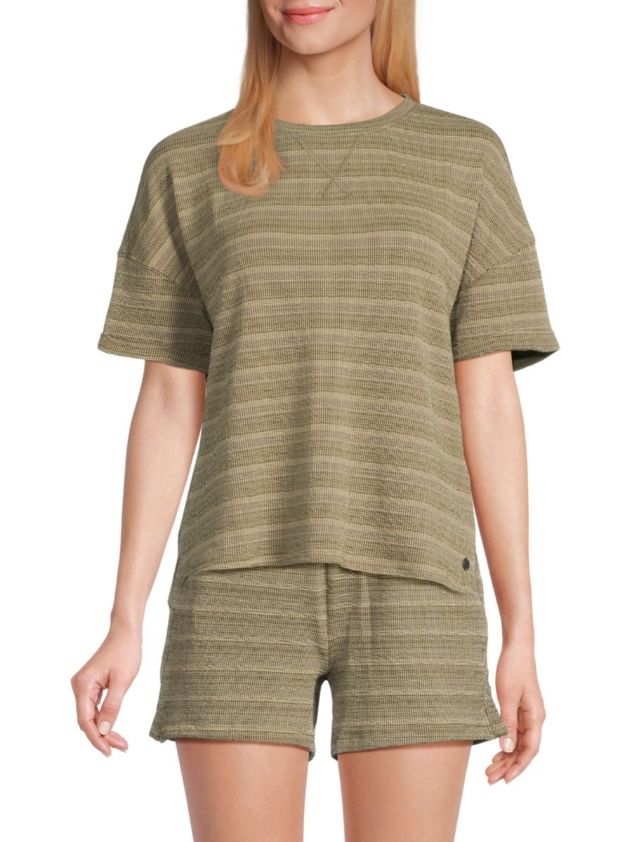 

Футболка в полоску Heritage Andrew Marc, цвет Olive Combo