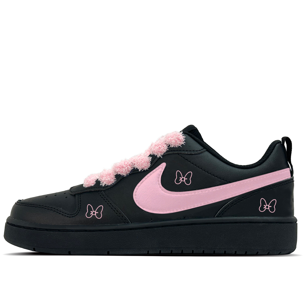 

Nike Кроссовки для скейтбординга Court Borough Leather Slip Resistant Abrasion Resistant Low top Kids' черные для подростков