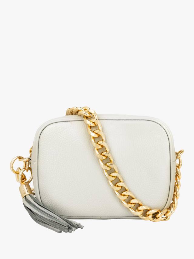 

Сумка для камеры из кожи с цепочкой вместо ремня Apatchy London, Light Grey