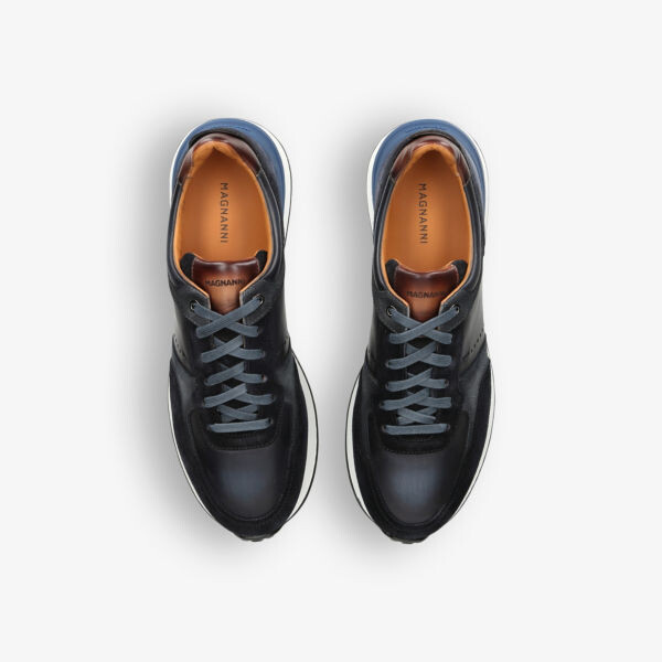 Кроссовки xl grafton из кожи и замши с низким берцем Magnanni, синий — фото 2