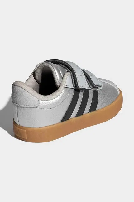 Кроссовки детские VL COURT 3.0 Adidas, серебряный — фото 3