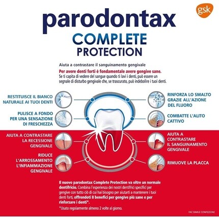 Зубная паста Parodontax Complete Protection Extra Fresh с фтором помогает остановить и предотвратить кровоточивость десен 75 мл — фото 3