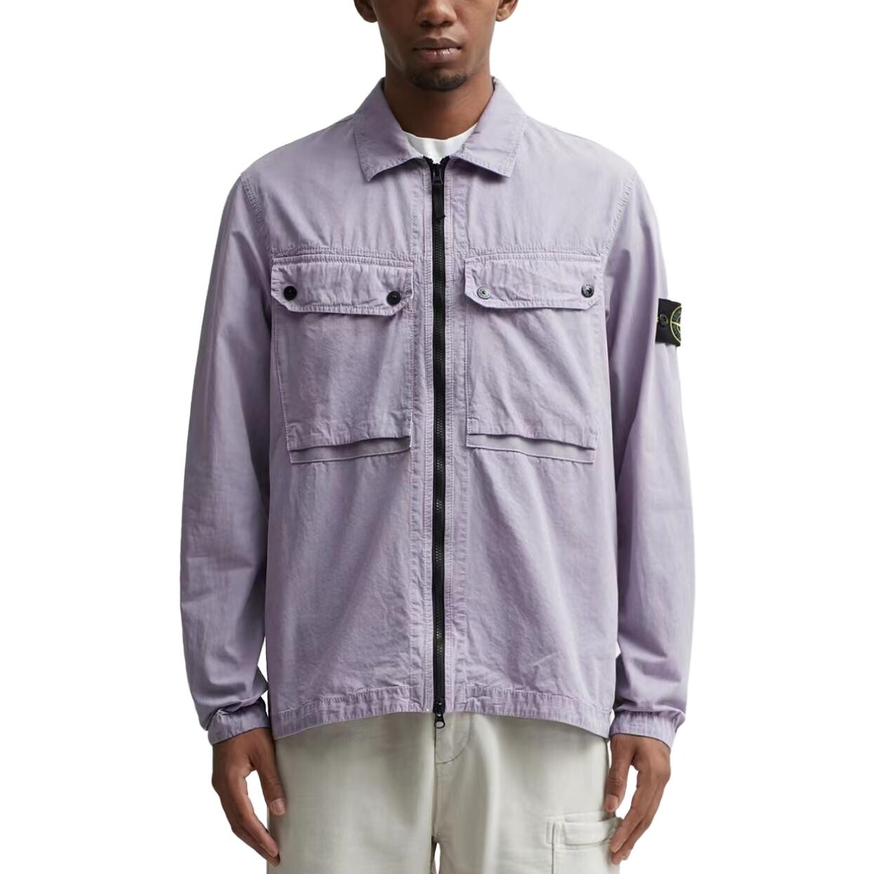 Рубашка мужская лавандовая Stone Island, цвет Lavender — фото 3