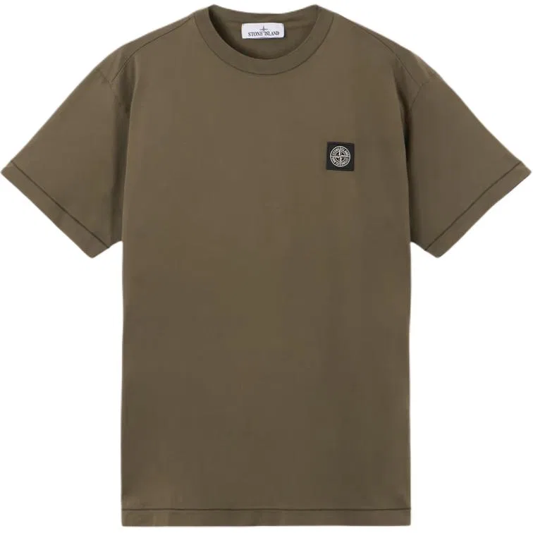 Футболка из хлопка с аппликацией Compass STONE ISLAND, Army Green