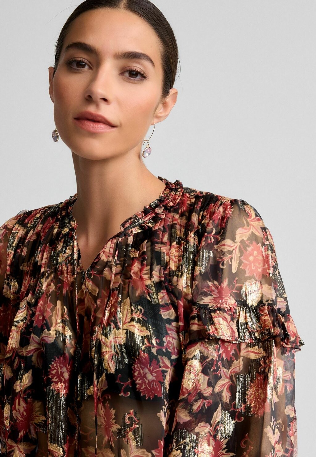 

Блуза RUFFLE TIE NECK Next, красный