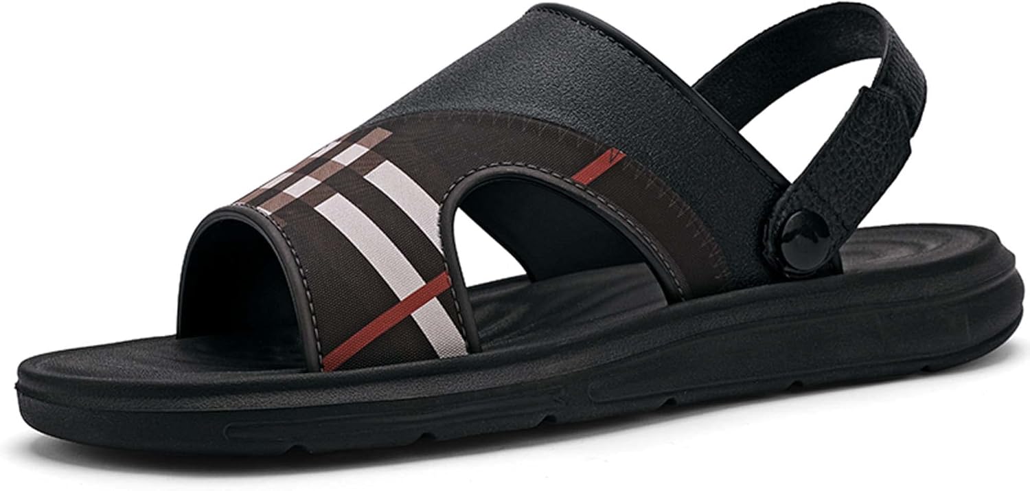 

Мужские сандалии тапочки пляжные сандалии мягкая подошва двойного назначения для наружного использования антискользящие дышащие удобные мягкие легкие Generic, коричневый