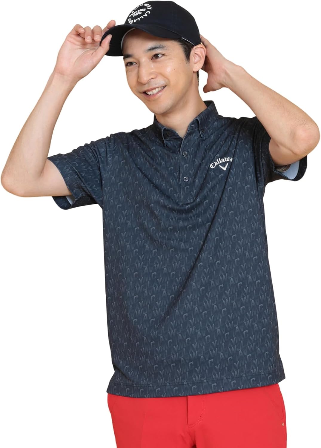 

Мужская поло-рубашка Callaway C24234105 с коротким рукавом (с логотипом, впитывающая влагу и быстросохнущая), для игры в гольф, темно-синий