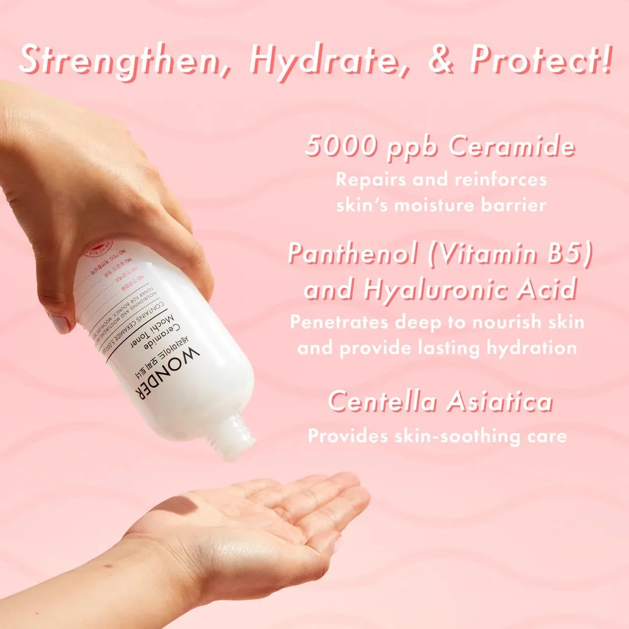 Набор для ухода за кожей TONYMOLY: солнцезащитный крем с зеленым чаем SPF 50 и тоник Wonder Ceramide Mochi объемом 490 мл., Green — фото 4